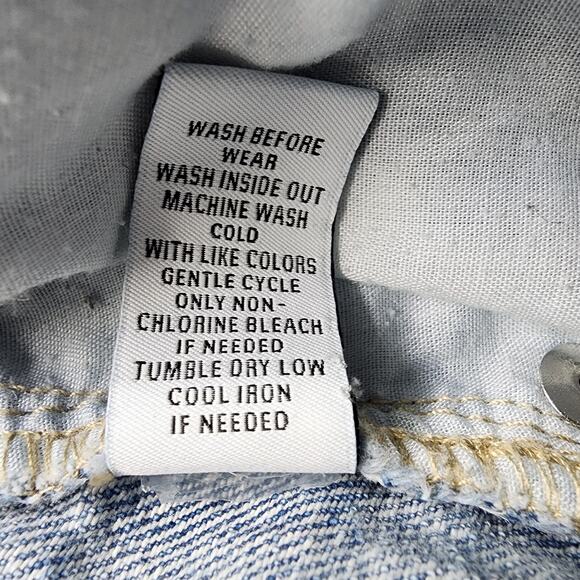 RSQ Shorts Womens 31 Blue Light Wash Distressed Cut Off High Rise Button Fly - Picture 6 of 11